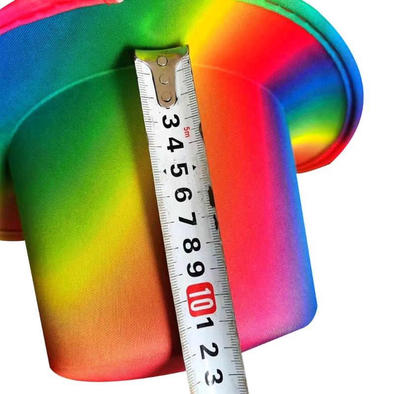 Rainbow Color Tall Hat for Music Festival Adult Unisex All Matching Headwear Stage Show Hat for Theme Event Gathering