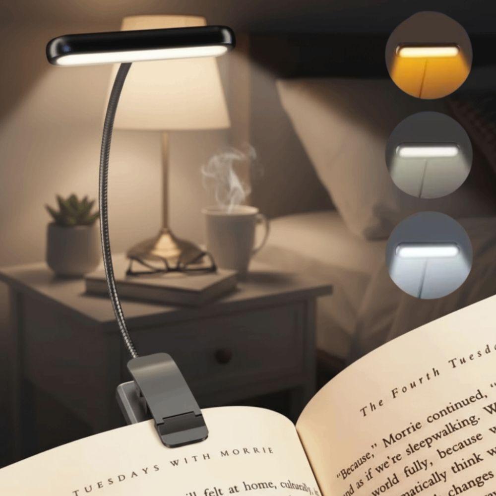 USB Rechargeable LED Book Light Eye Caring Night Reading Lamp New Dimmable Light Lamp