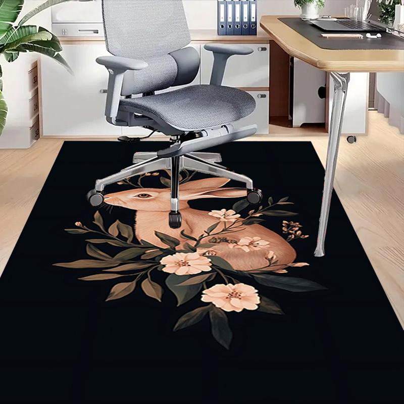 1pc rabbit flowers Carpet Anti Slip Polyester Floor Mat for office.Bedroom