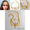 Arab Bridal Headpiece Gold Alloy Crystal Embellished Dangle Head Chain For Wedding And Gift
