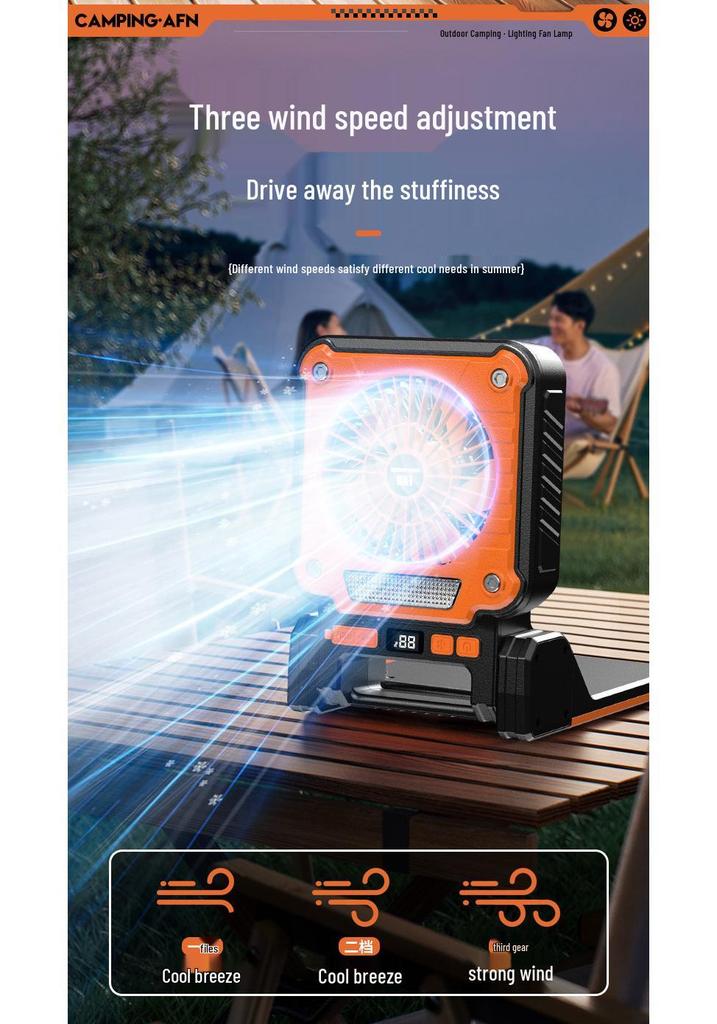 Multi-functional Solar-Powered Handheld Fan & Camping Light