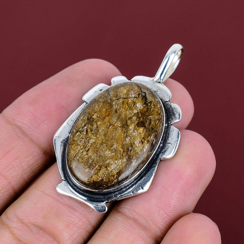 Bronzite pendant  925 sterling silver pendant women pendant genuine gemstone pendant brand new jewelry gifts for her handmade unique pendant
