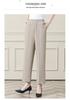 Summer Ice Silk Elastic Waist Pants for Middle-aged Women: Stretchy, Straight-leg Casual Wear for Comfort.