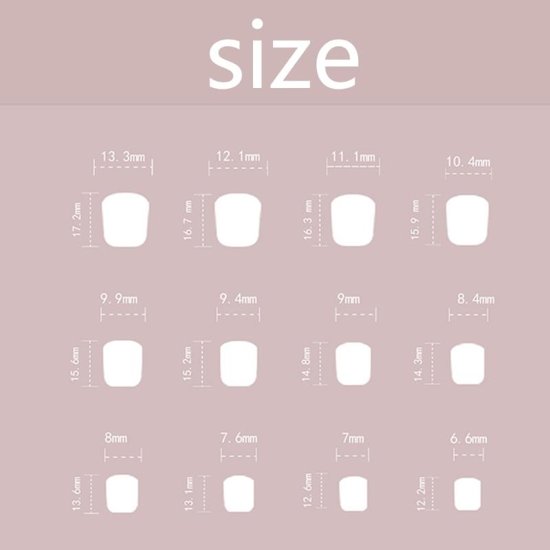 24 pezzi Unghie Finte Acriliche Lucide Corte Quadrate da Premere con Punte Francesi Adesive Manicure per Donne e Ragazze