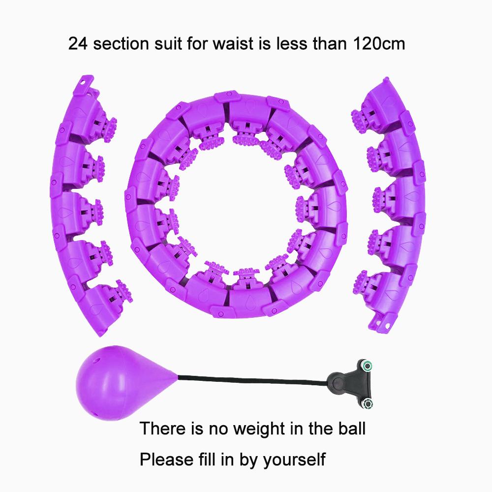 

24 Section Adjustable Smart Weighted Sport Weight Loss Massager Abdomen Thin Waist Fitness Ring Indoor Fitness Equipment фіолетовий