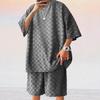 2025 Trendy Men's Checkered Spring/Summer Casual Loose Two-Piece Set