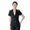 Women's Short-Sleeved Uniform Set for Summer: Ideal for Front Desk, Jewelry Store, Beautician, and Catering Services.