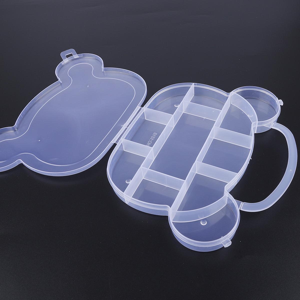 

Регулируемая практичная коробка для хранения в виде медведя из ПВХ, коробка для колец с бусинами, органайзер для презентации ювелирных изделий 12*19*2.5CM 1PCS