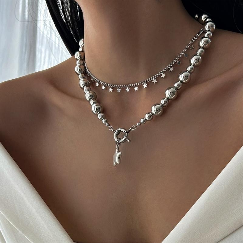 Minimalist Five Point Star Chokers Necklace with Sturdy Alloy Materials Chain Versatile Gothic Jewelry Accessory