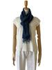 Cara Indigo Handwoven Solid 42cm Wide Stole, Dyed, Cotton, 100% Cotton, Color,