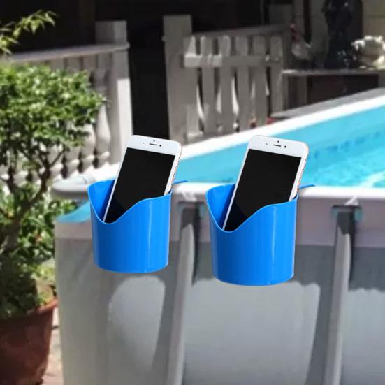 Swimming Pool Drink Holder Hollow Design Stackable Universal Simple Installation Pool Edge Drink Holder Poolside Can Holder