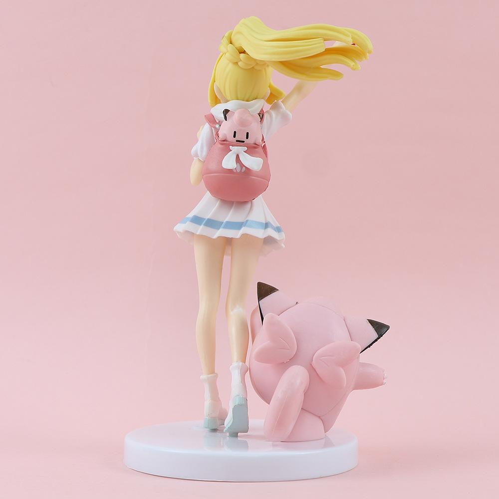 Anime Pokemon Lillie Clefairy Game Beautiful Girl Figure Model Gk Statue Charm Collection Desktop Ornament Hobby Toys Tide Play