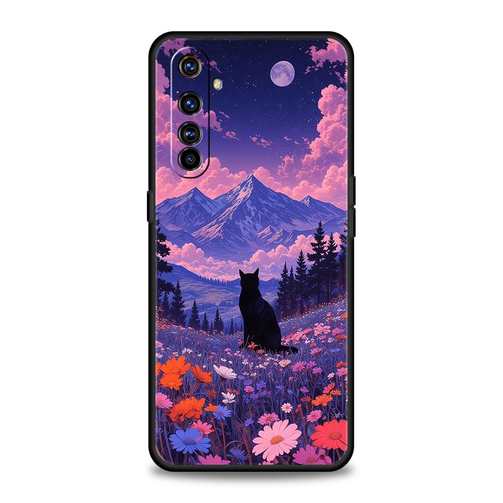 

Мягкий ТПУ Для Realme 11 10 9 Pro Plus GT2 GT3 GT5 C21 C25 C35 C53 C55 C67 Pro 5G Ударопрочный Чехол для Телефона Смешной Закат Кошка Funda Сумка Realme C53 4G