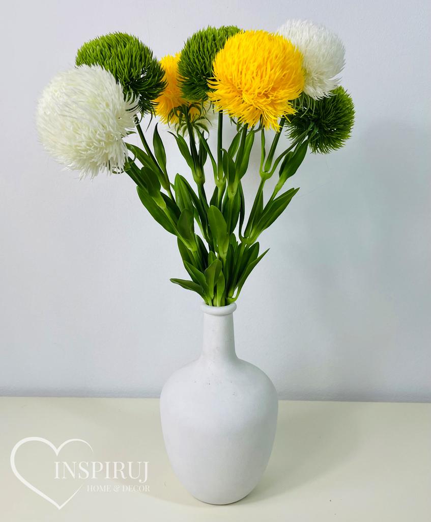 Chryzantema gałązka real touch 51 cm żółty