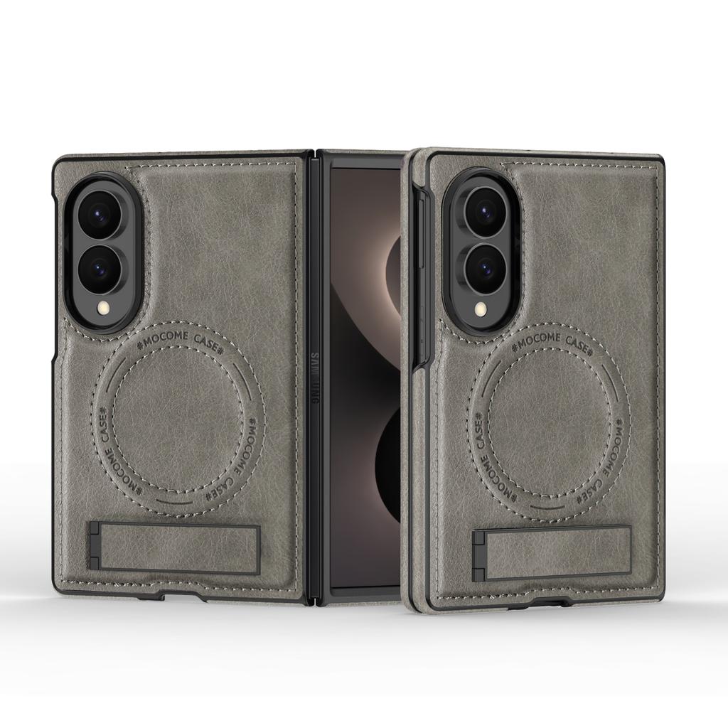 Luxury Business Magnetic Kickstand Leather Phone Case for Samsung Z Fold 8 Wide Shockproof For Magsafe Skin Feel Slim Cover