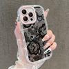 Lace Sexy Black Pattern Mirror Phone Case For iPhone 17 Air 16 Pro Max 17 15 14 13 12 11 7 8 Plus XS XR Protection Back Cover