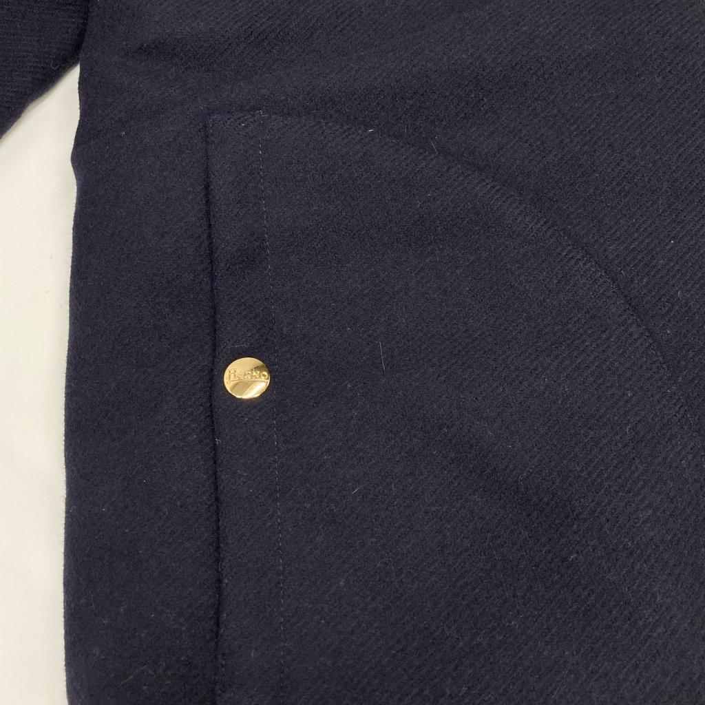 Herno GC0015G-39601 Navy Wool X Nylon Different Material Switching Hooded Down Coat Coat 14A NavyUsed