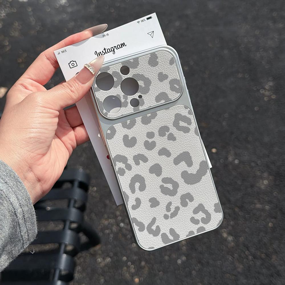 Luxury Plating Leopard Electroplated Glossy Phone Case for iPhone 17 16 Air 11 12 13 14 15 Pro Max 7 8 Plus Protective INS Cover