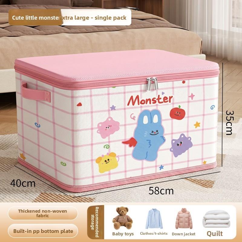 Collapsible Fabric Storage Bin With Cartoon Patterns For Bedroom Closet Organization