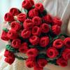 Fashion Rose Bouquet Blanket Finished Rose Nap Blanket Knitted Flower Blanket  Birthday Gift