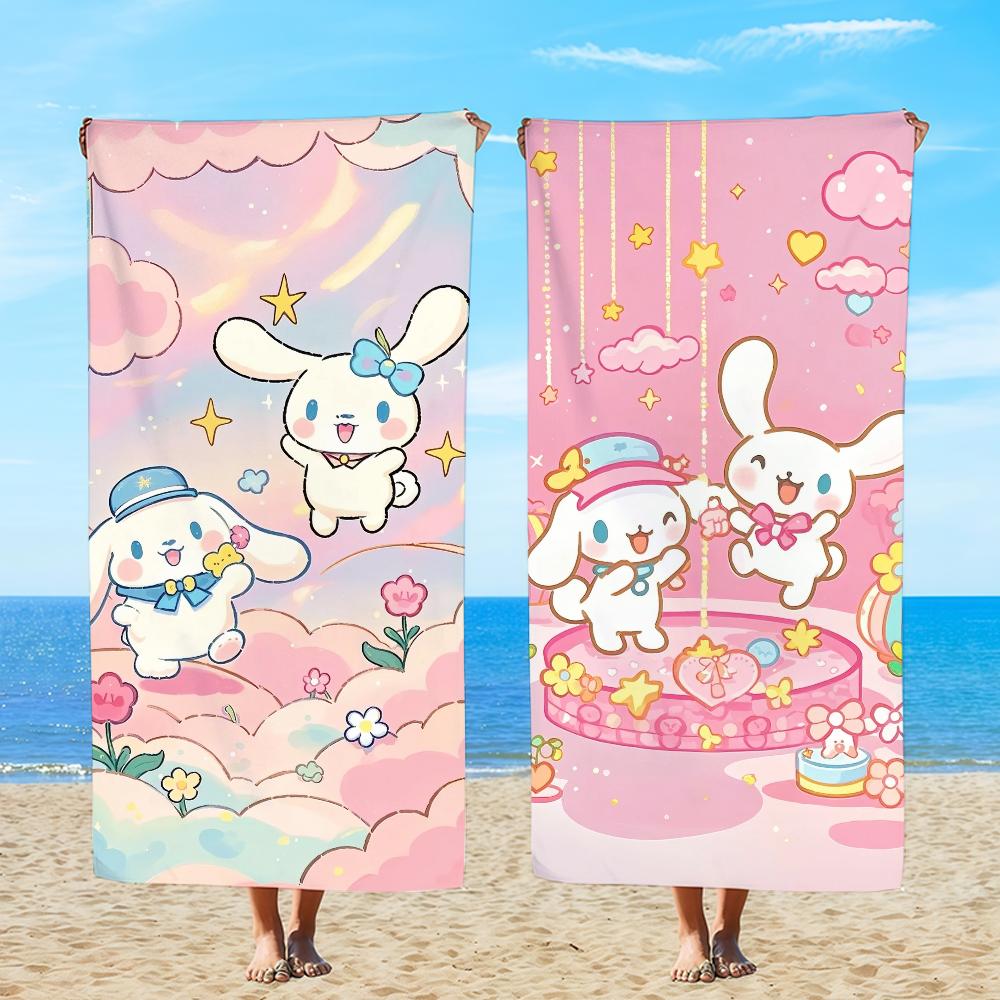 Towel SRO Textile Bathrobe C-CinnamorollS Beach Quick-Drying Lightweight Portable Camping Swim Dreamy Pool Cute Travel