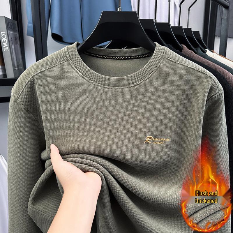 

Luxury Men s Embroidered Fleece Hoodie: Warm, Fashionable, and Versatile for Autumn/Winter 4XL (175-190 jin) зеленого кольору хакі