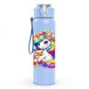 1PC Rainbow Mane Unicorn Cartoon Print 750ml Color Plastic Sports Water Bottle Leakproof Flip Straw Lid Suitable for Sports Office Home Use