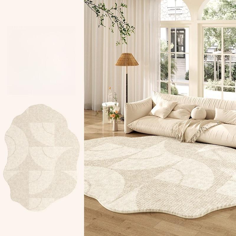Fluffy Soft Lounge Floor Mat Thickend Plush Bedside Rug Cream Style Bedroom Decor Plush Irregular Shapes Carpets For Living Room