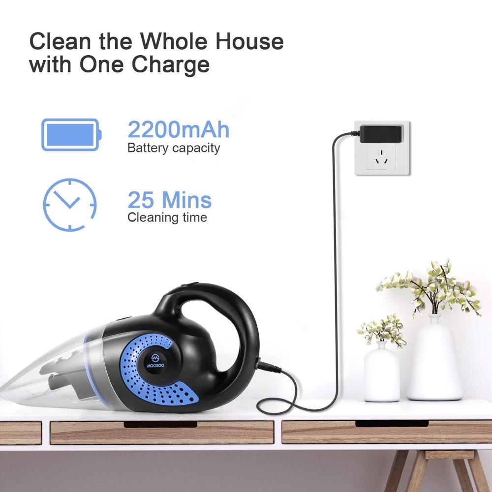 Nass-Trocken-Handstaubsauger, Kabellose Handstaubsauger, Leichtgewicht, für Auto, Schwarz, mit Kontinuierlicher Starker 8500pa Saugleistung