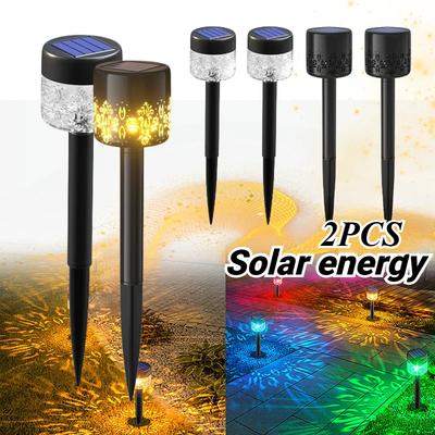 2KS Solární venkovní světla zahradní lampa solární napájení vodotěsná krajinná cestička venkovní pro dvůr dvorek trávník terasa dekorativní