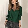 Women S Lace V Neck Pullover Sweater Long Sleeve Solid Color Knitwear