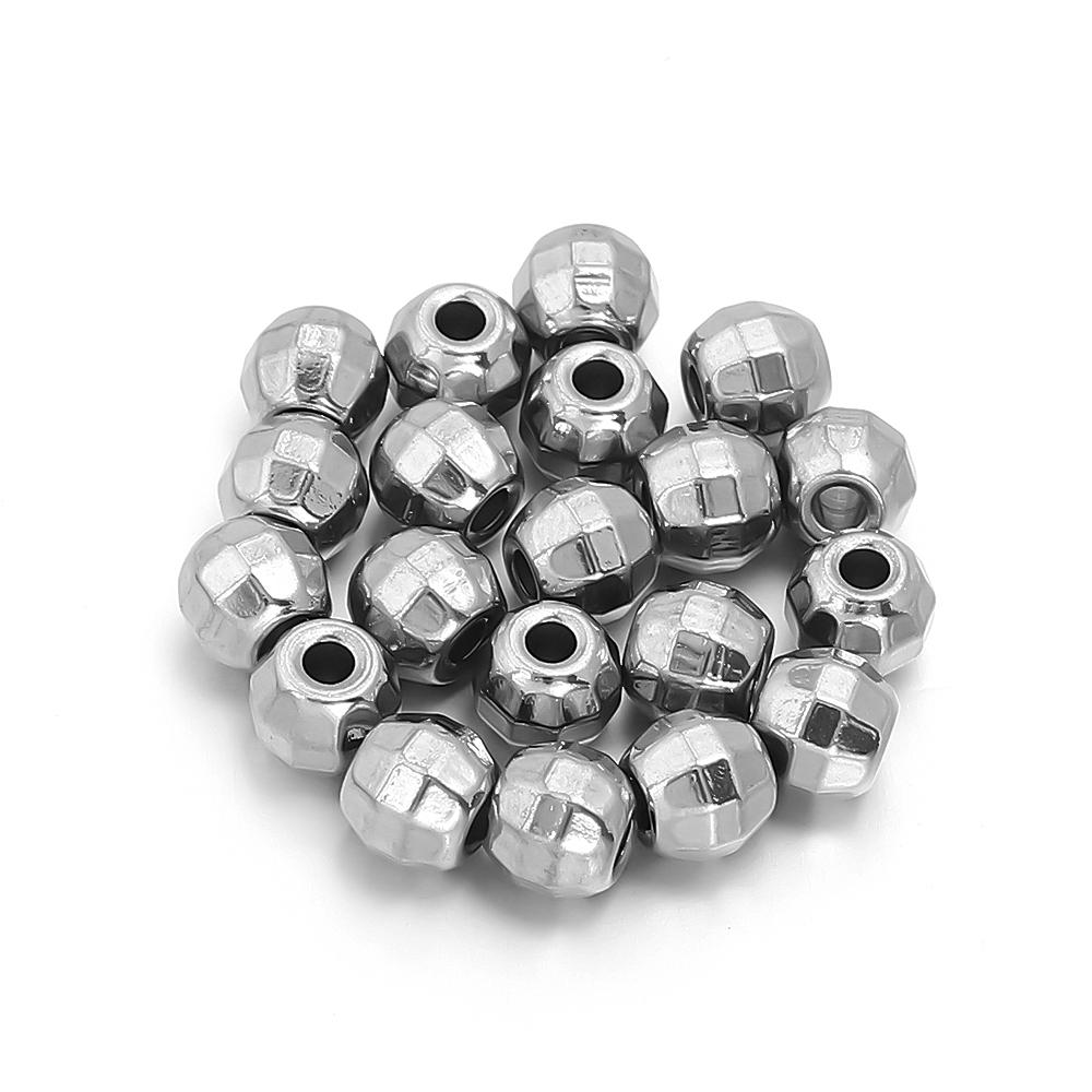 10pcs/lot Stainless Steel Spacer Beads Faceted Loose Corner Beads For DIY Handmade Bracelet Necklace Jewelry Making Accessories