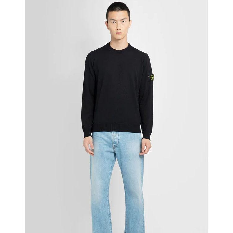 STONE ISLAND Wool Crewneck Sweater 'Black' Men's 7915510C4-A0029