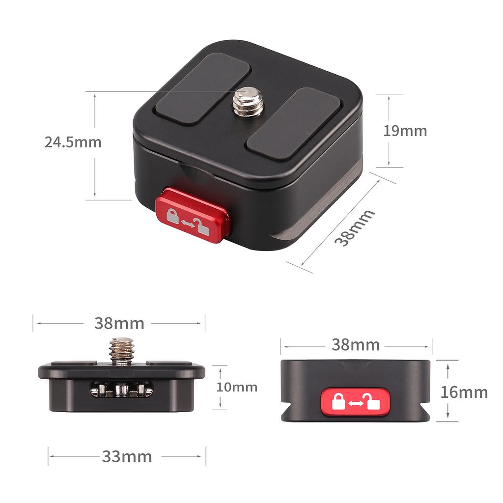 Quick Release Plate Tripod QR Plate Camera Mount Adapter Quick Setup Aluminum Alloy with 1 4 Inch Screw for DSLR