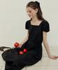 Adowl See Through Choker Law Rise Long Dress - Black