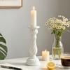 French Style Candle Holder Vintage Taper Holder, Nostalgic Resin Candlestick Decorative Soft Decoration Accessories Stand for Wedding Party