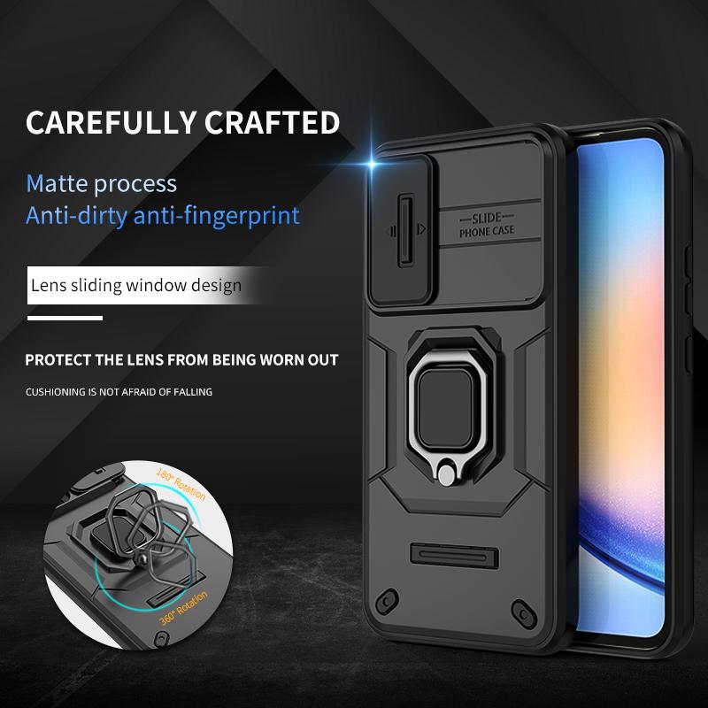 Schiebe-Kameraobjektiv-Hülle für Samsung Galaxy A13 A14 A15 A24 A25 A26 A34 A35 A36 A54 A55 A56 5G 4G Armor Stoßfest Coque