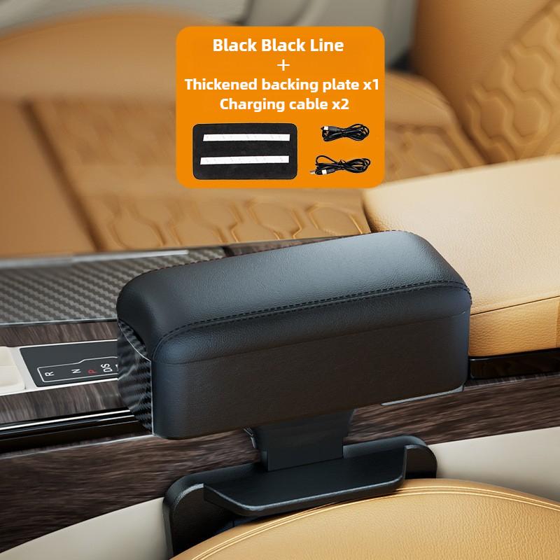 Rechargeable Version Car Armrest Storage Box Adjustable Elbow Support Pad Center Console Organizer Cup Holder
