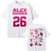 Alex Warren Finding Family on The Road Tour 2026 Merch T Shirt Men's Clothing Hip Hop Harajuku T Shirts Cozy 100% Polyester T-shirt