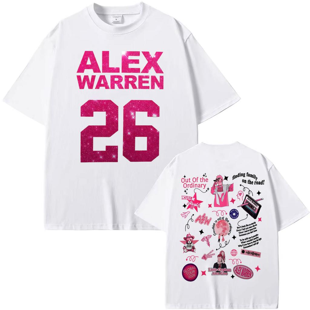 Alex Warren Finding Family on The Road Tour 2026 Merch T Shirt Men's Clothing Hip Hop Harajuku T Shirts Cozy 100% Polyester T-shirt