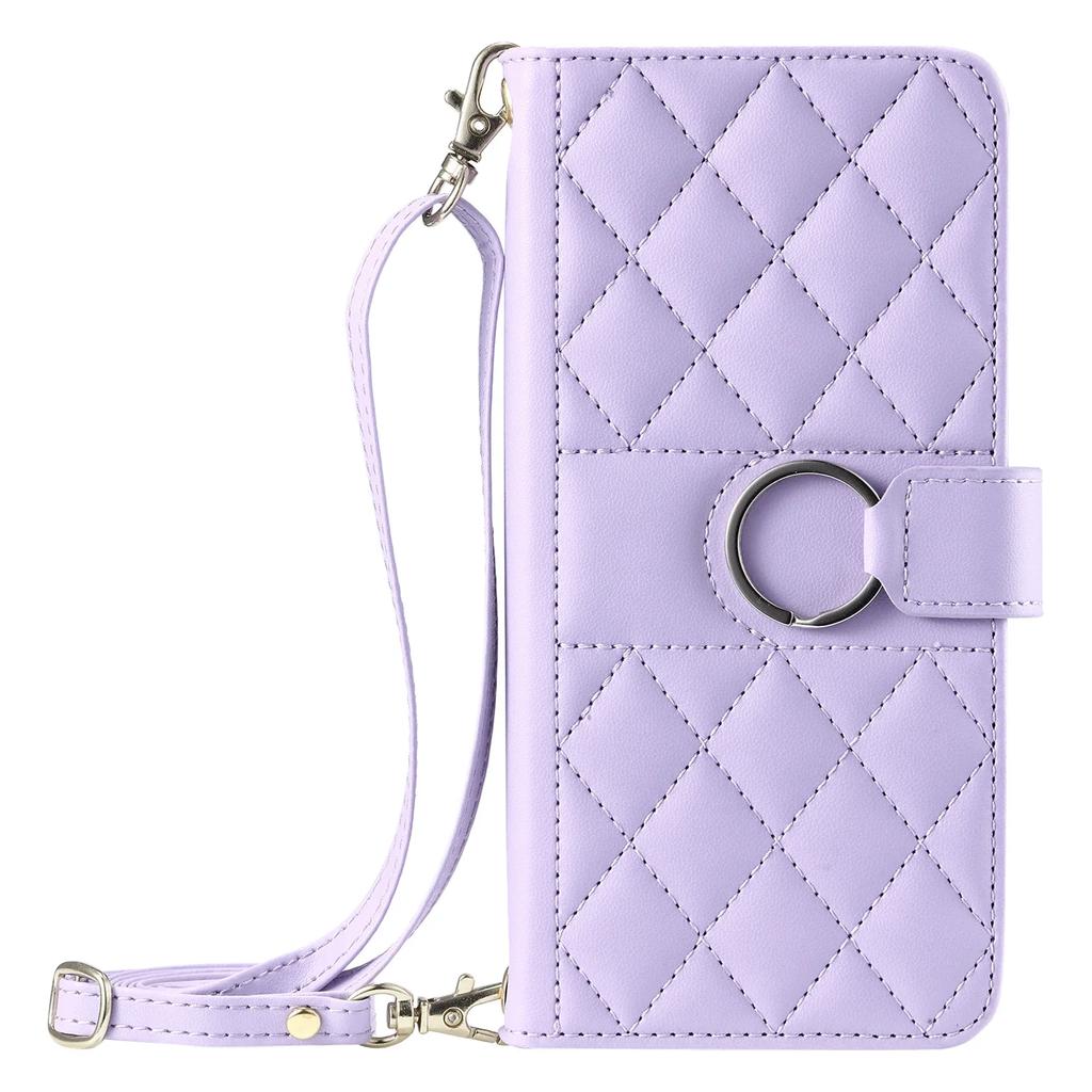 Long Lanyard Flip Leather Phone Case for Xiaomi Mi 15 Ultra 14T 13T 12T 11T Pro 5G Checked Pattern Wallet Card Bag Cover Coque