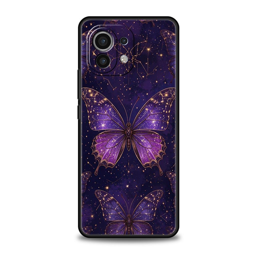 Art Purple Butterfly Phone Case Cover for Xiaomi Mi 17 Pro Max 15 14 13 12 11 Ultra 15T 14T 13T 12T 11T Pro Lite Soft TPU Shell