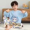 Boys Cotton Pajama Set Long Sleeve Cartoon Print Sleepwear Kids Teens Home Wear