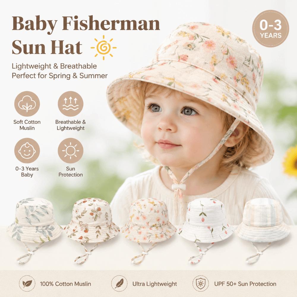 UPF 50+ Sun Hat Striped Kids Sun Hat High Quality Fisherman Hat  for Age 1-6 Years