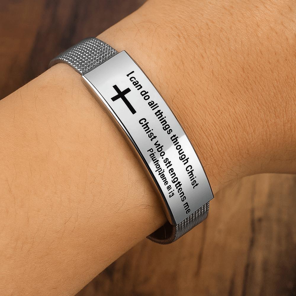 Silver Family Friendship Bracelet Adjustable Bible Verse Bracelet  Religious Gifts