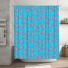 Geometric Teal Blue Shower Curtain Modern Abstract Triangle Pattern Bathroom Decor Waterproof Fabric Liner Set