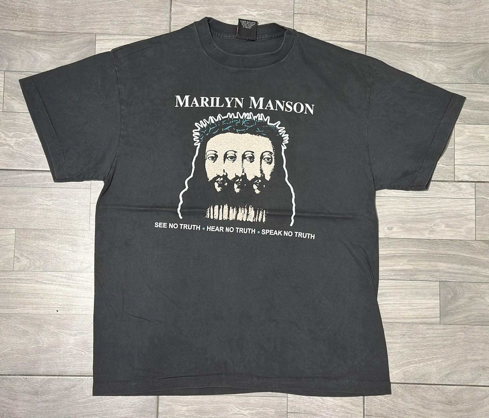 MARILYN MANSON vintage 1996 BELIEVE t shirt SEE NO TRUTH Unisex T-Shirt S
