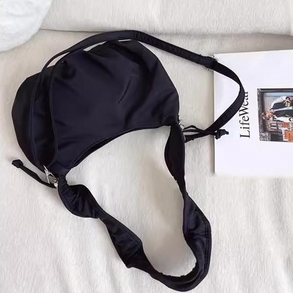 Folded Cloud Bag Versatile Messenger Bag Spring And Summer Drawstring Canvas Bag Niche Design Armpit Bag