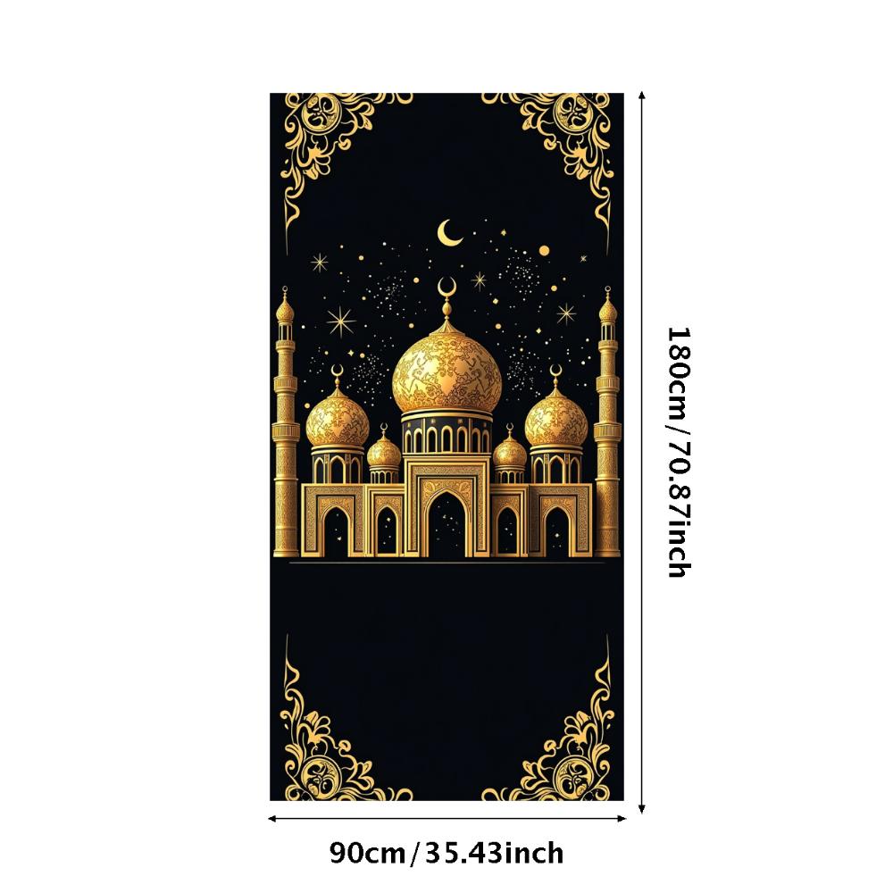 Islamic Mosque Large Tapestry for Ramadan Eid Mubarak Prayer Backdrop Curtains Wall Hanging Decor Muslim Scenic Banner