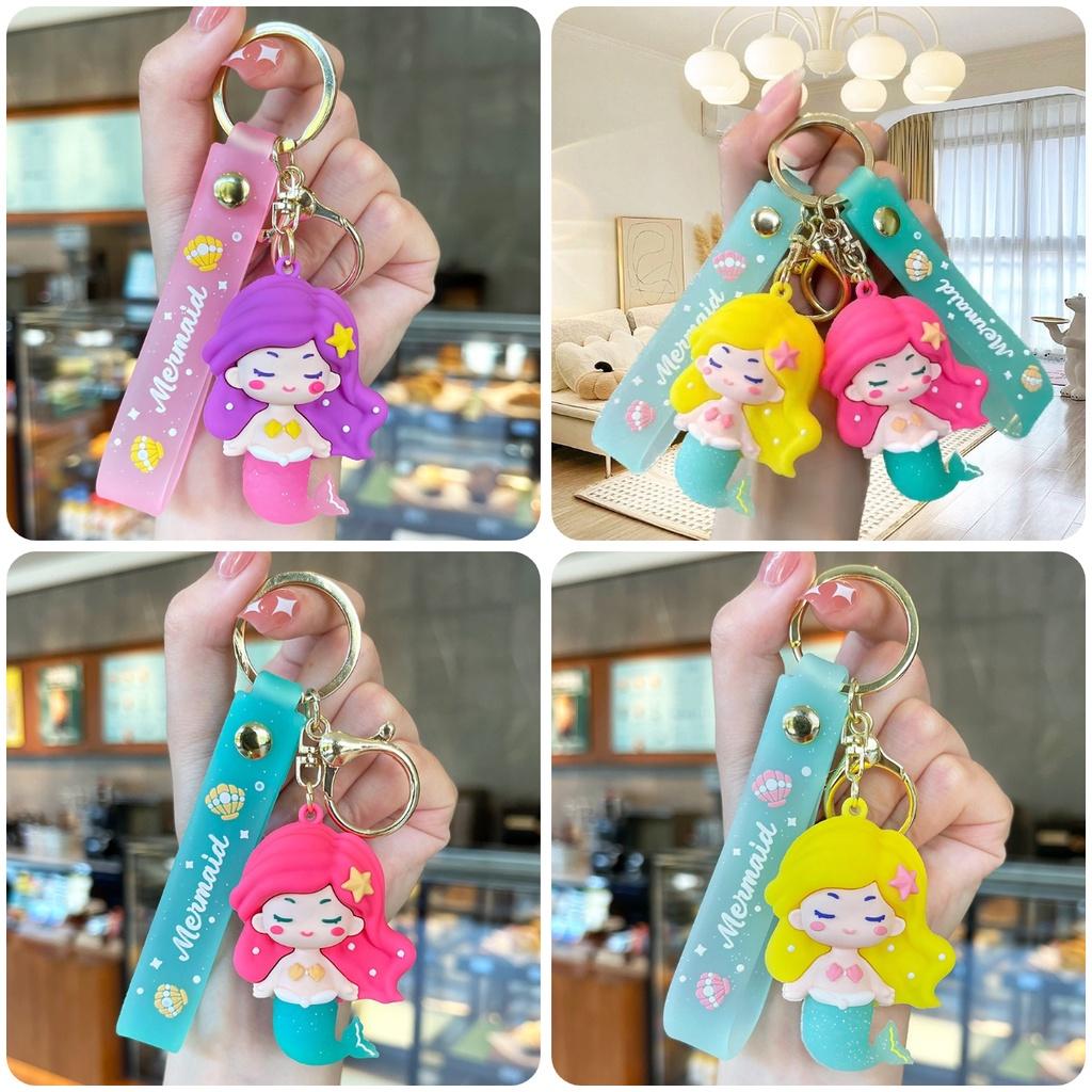 Mermaid Keychain Cartoon Cute Pendants Key Holder Decoration Bag Charm Gifts Kid
